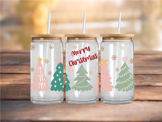 Merry Christmas Trees UV DTF 16oz Wrap