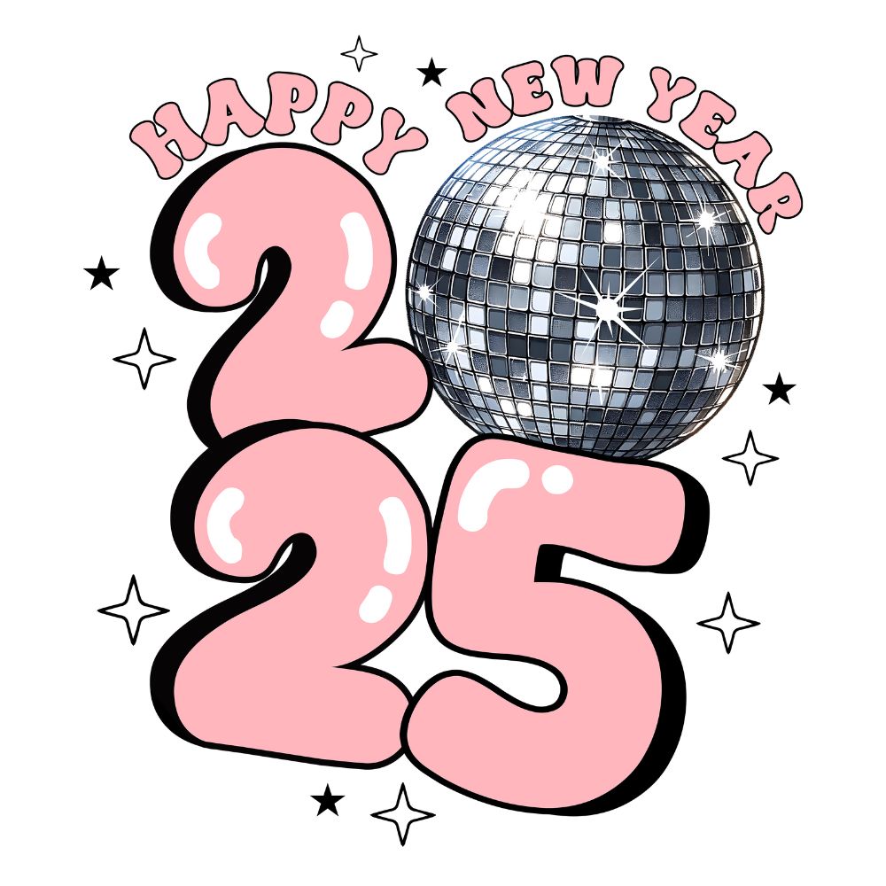 Happy New Year 2025 Pink Disco