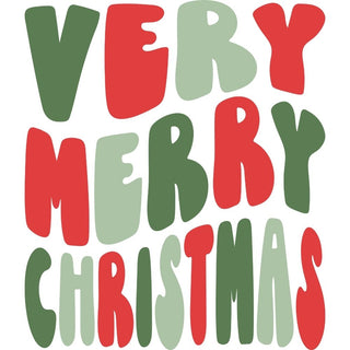 Very Merry Christmas Retro Waves Green red