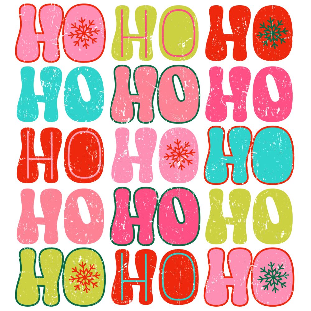 Ho Ho Ho Distressed Colorful