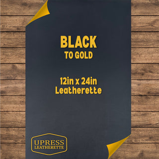 Black/Gold Leatherette Sheet (12x24)