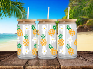 Pineapple Daisies UV DTF 16oz Wrap