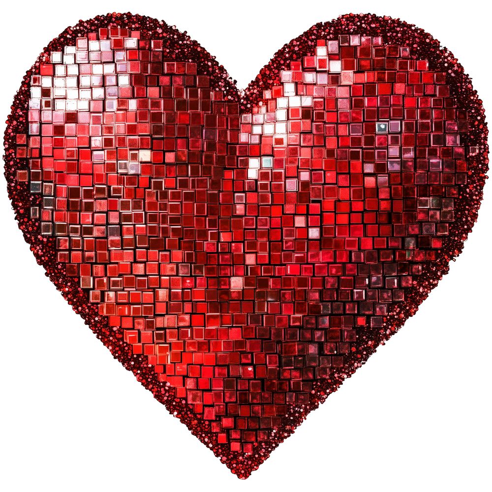 Valentines Day Red Disco Heart