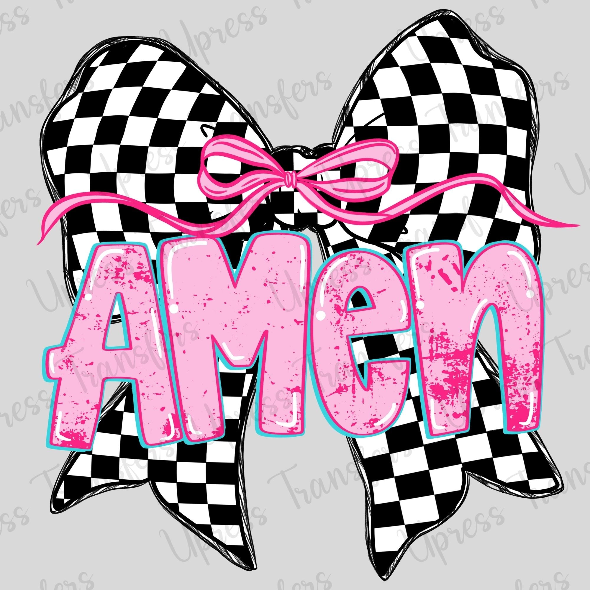 Amen Checkered Bow Cutesy