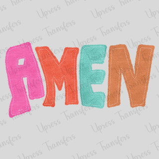 Amen Fabric Patch Letters