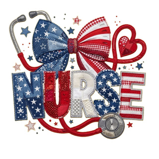American Flag Stitched Nurse