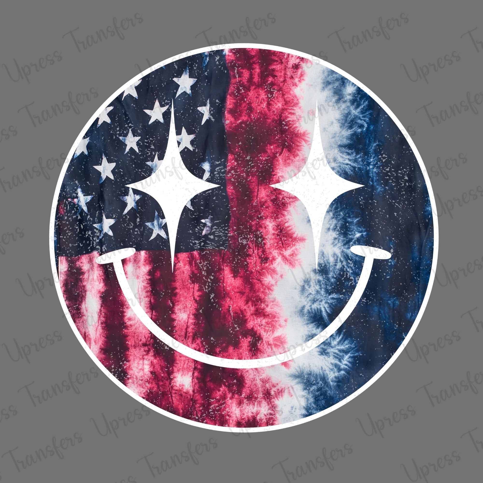 American Flag Tye Dye Smiley