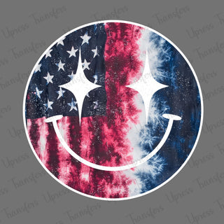 American Flag Tye Dye Smiley
