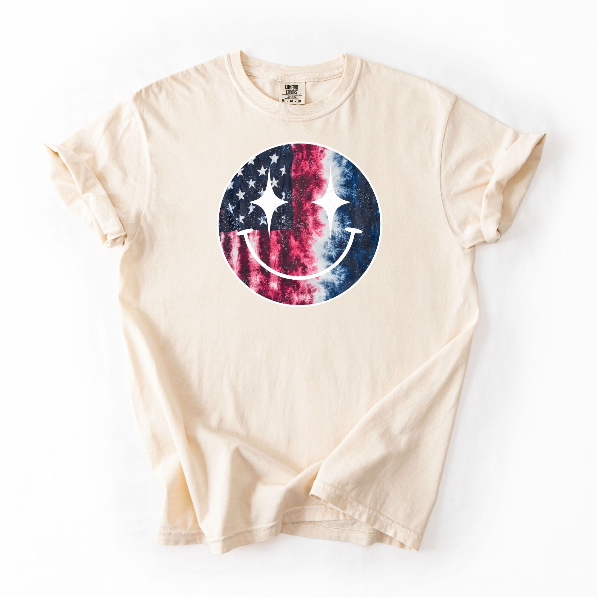 American Flag Tye Dye Smiley