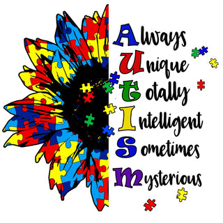 Autism Awareness Sublimation Sunflower