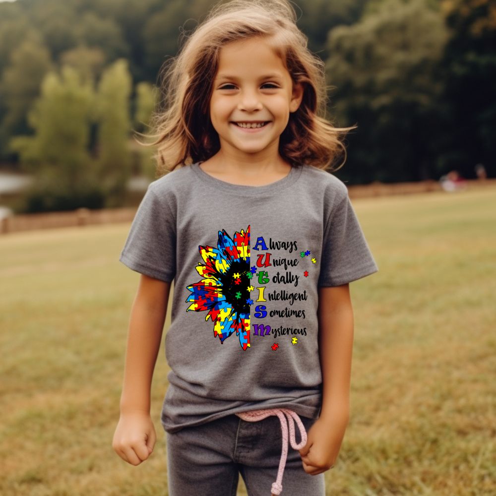 Autism Awareness Sublimation Sunflower