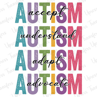 Autism Words Stacked Colorful