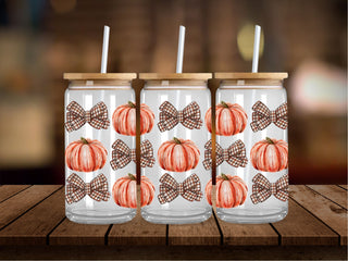Autumn Bows and Pumpkins 16 Oz Wrap