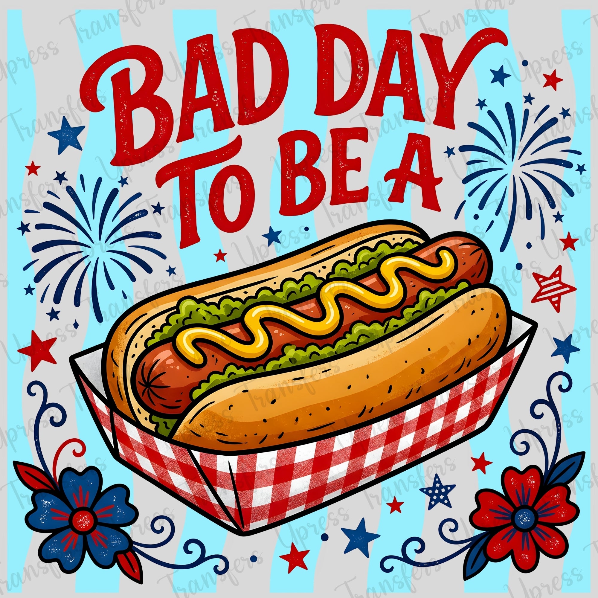 Baby Blue Stripes For Hotdog Day