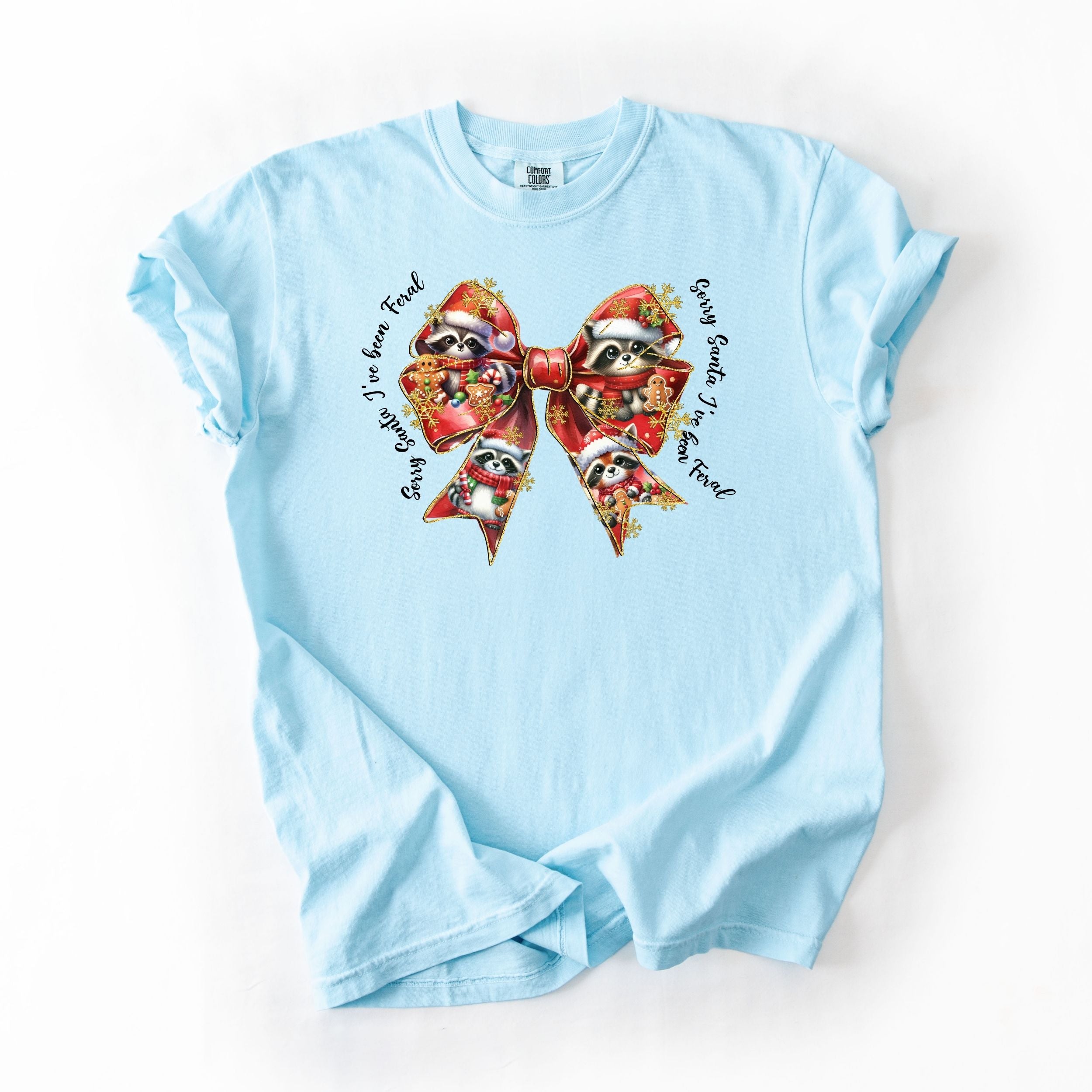 Baby Racoon Festive Christmas Bow
