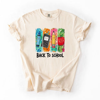 Back To School Characters Brush Strokes