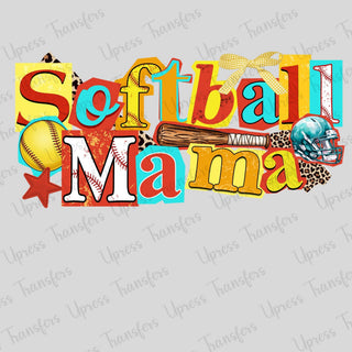 Background Shaded Softball Mama