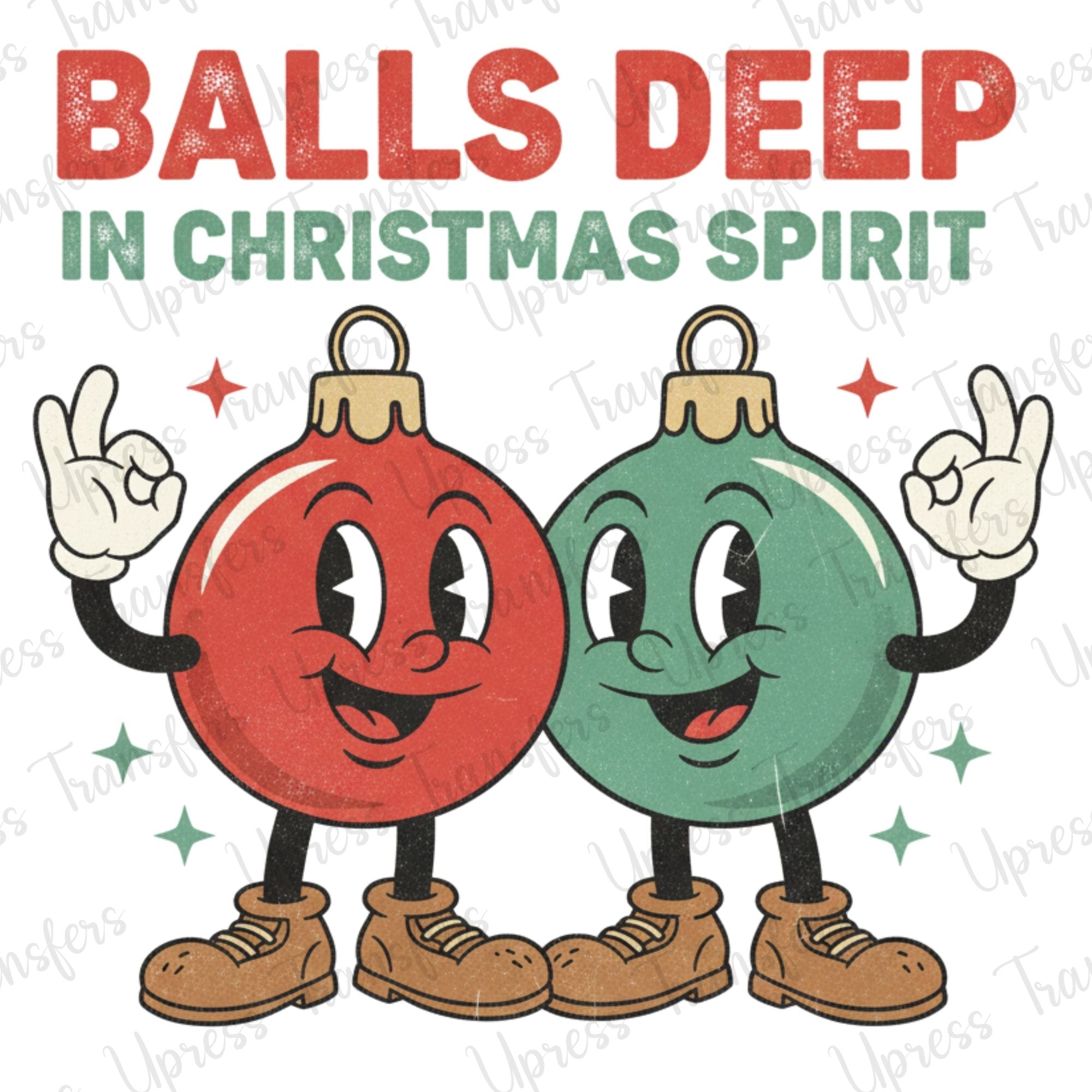 Balls Deep Ornaments Green and Red