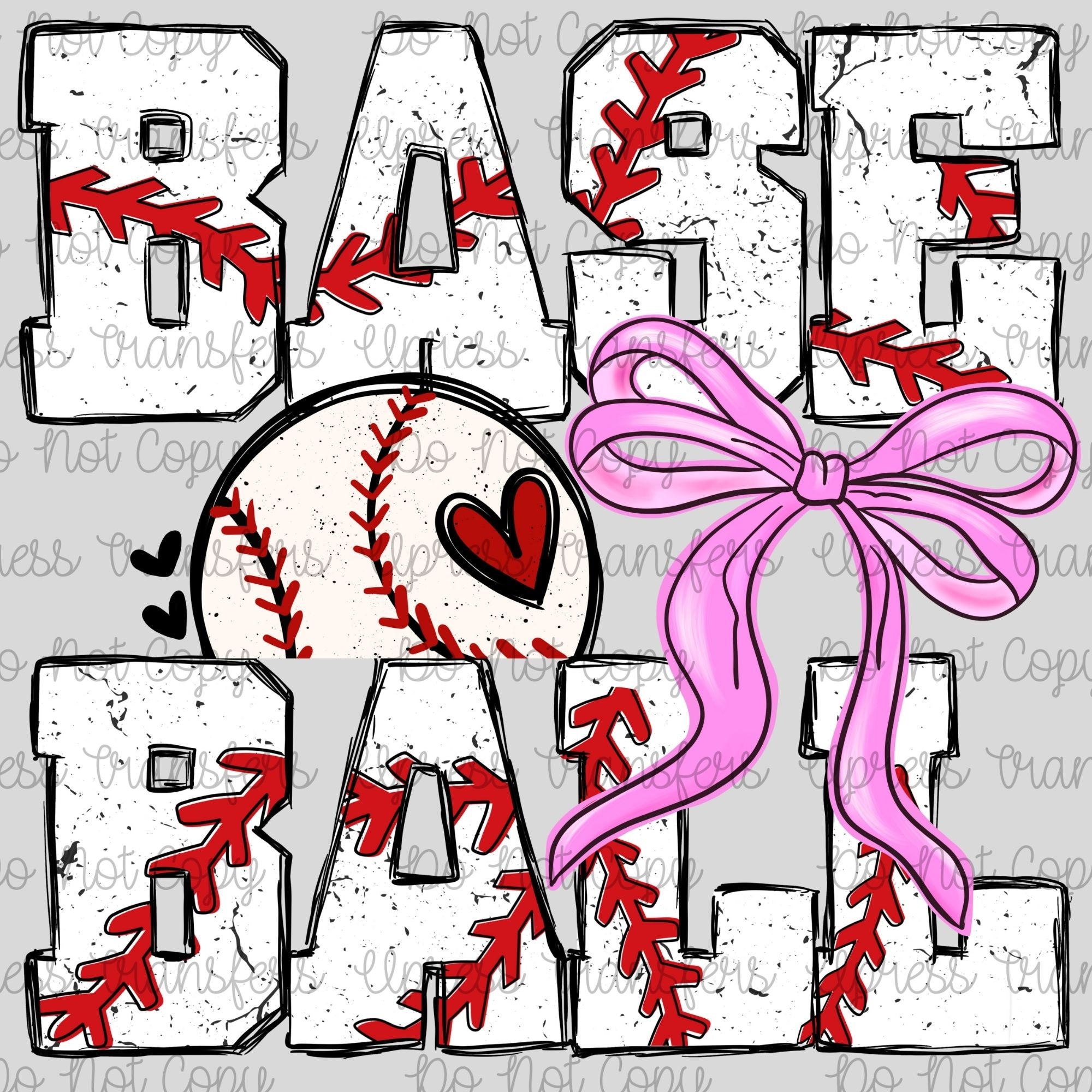 Baseball Bright Pink Bow