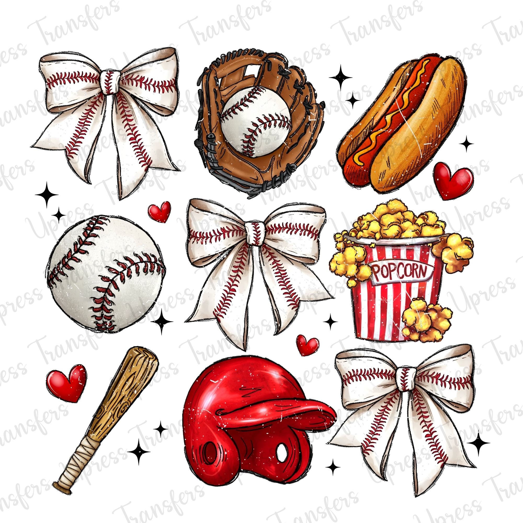 Baseball Coquette Hotdog Popcorn