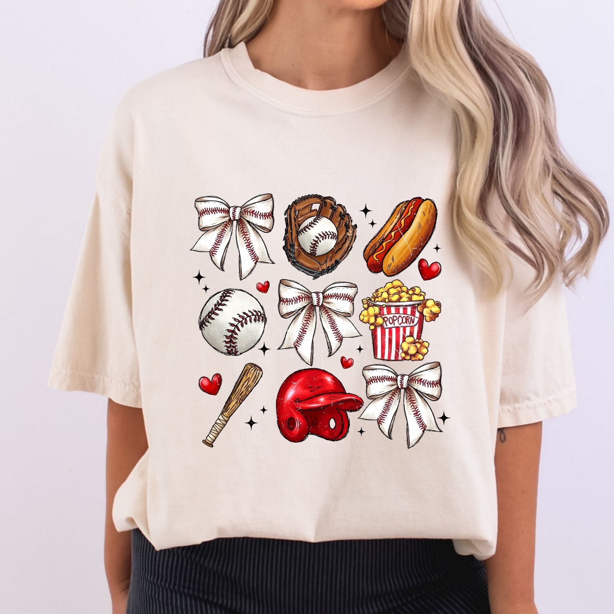 Baseball Coquette Hotdog Popcorn