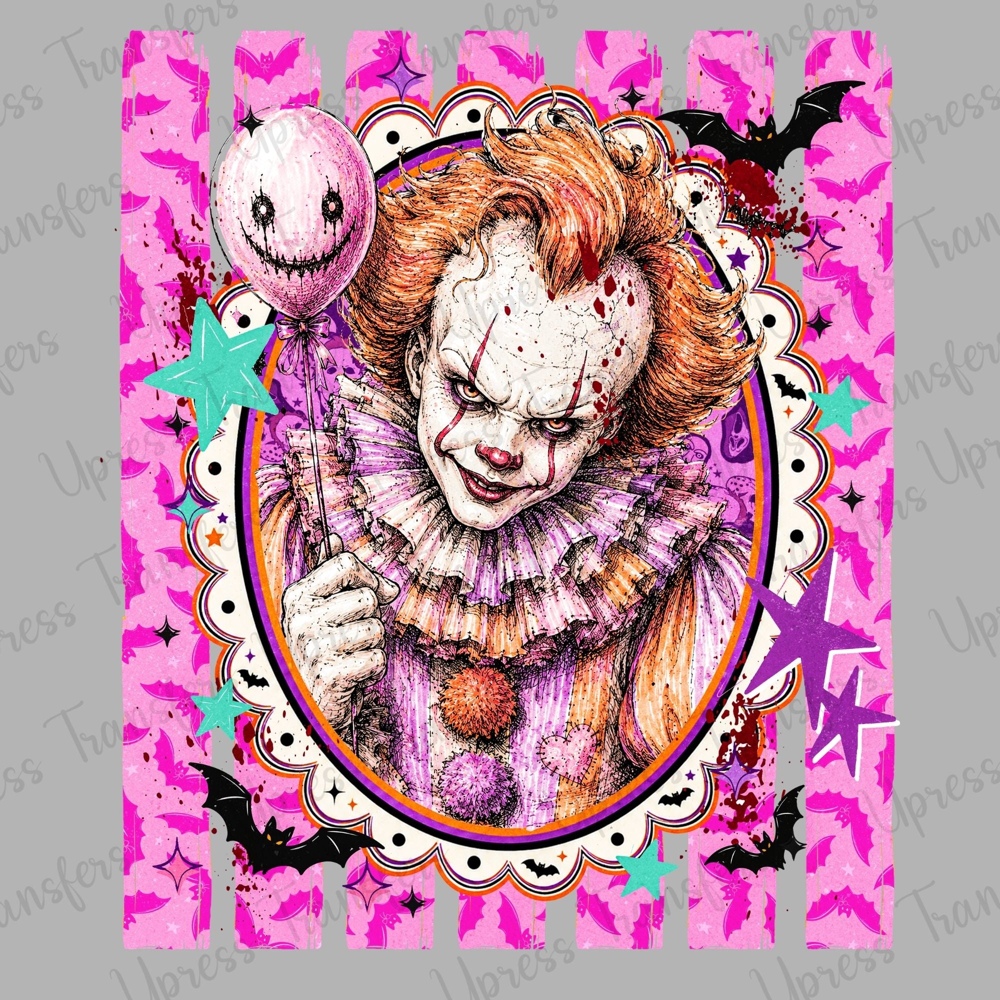 Bat Stripes Pink Balloon