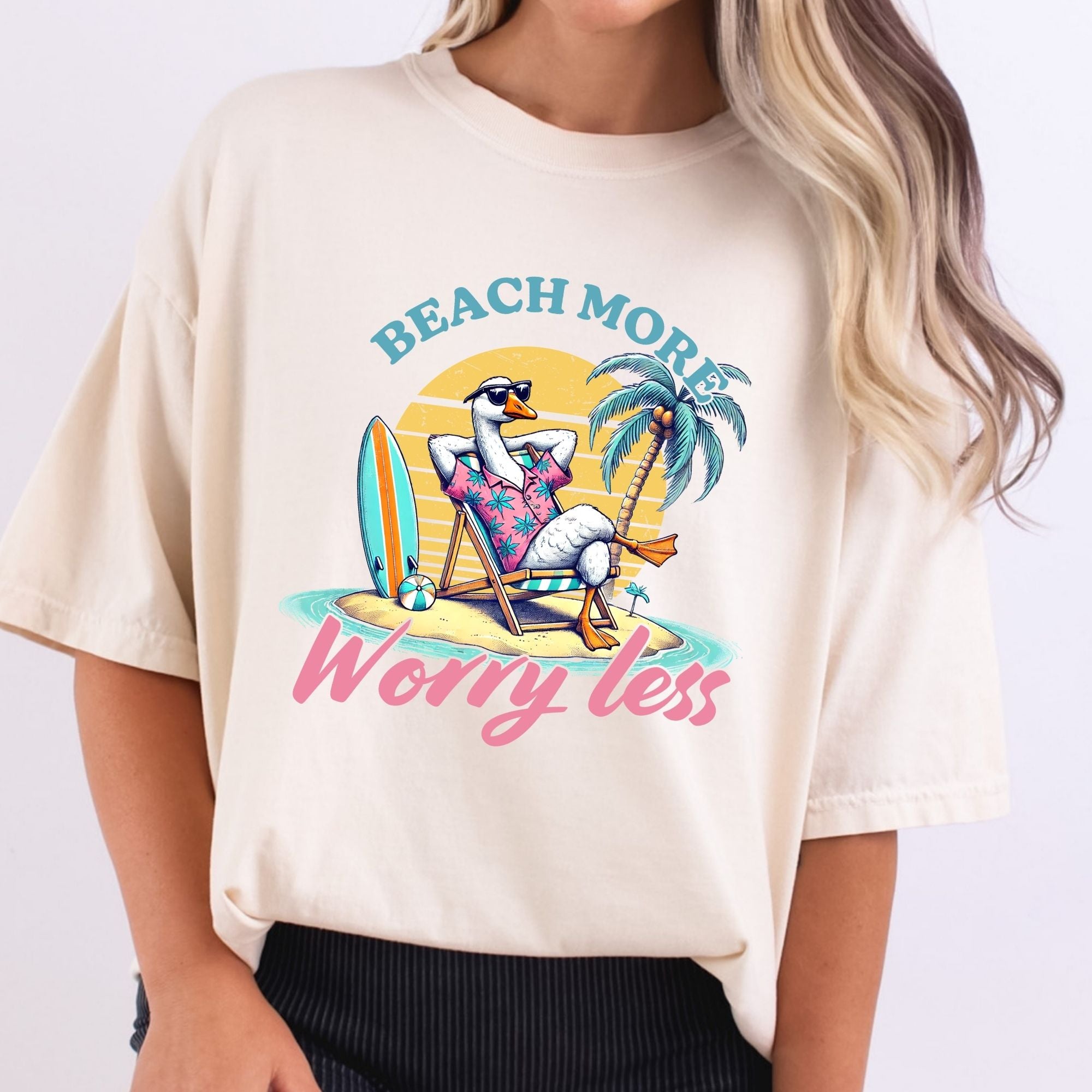Beach More Worry Less Duck
