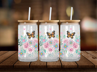Beautiful Flowers and Butterflies 16 Oz Wrap