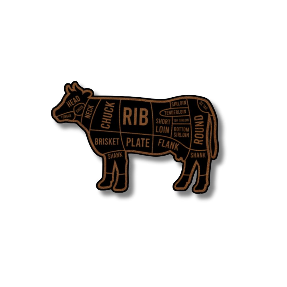 Beef Cuts Leatherette Patch