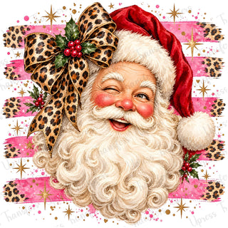 Big Bow  Winking Santa Cheetah