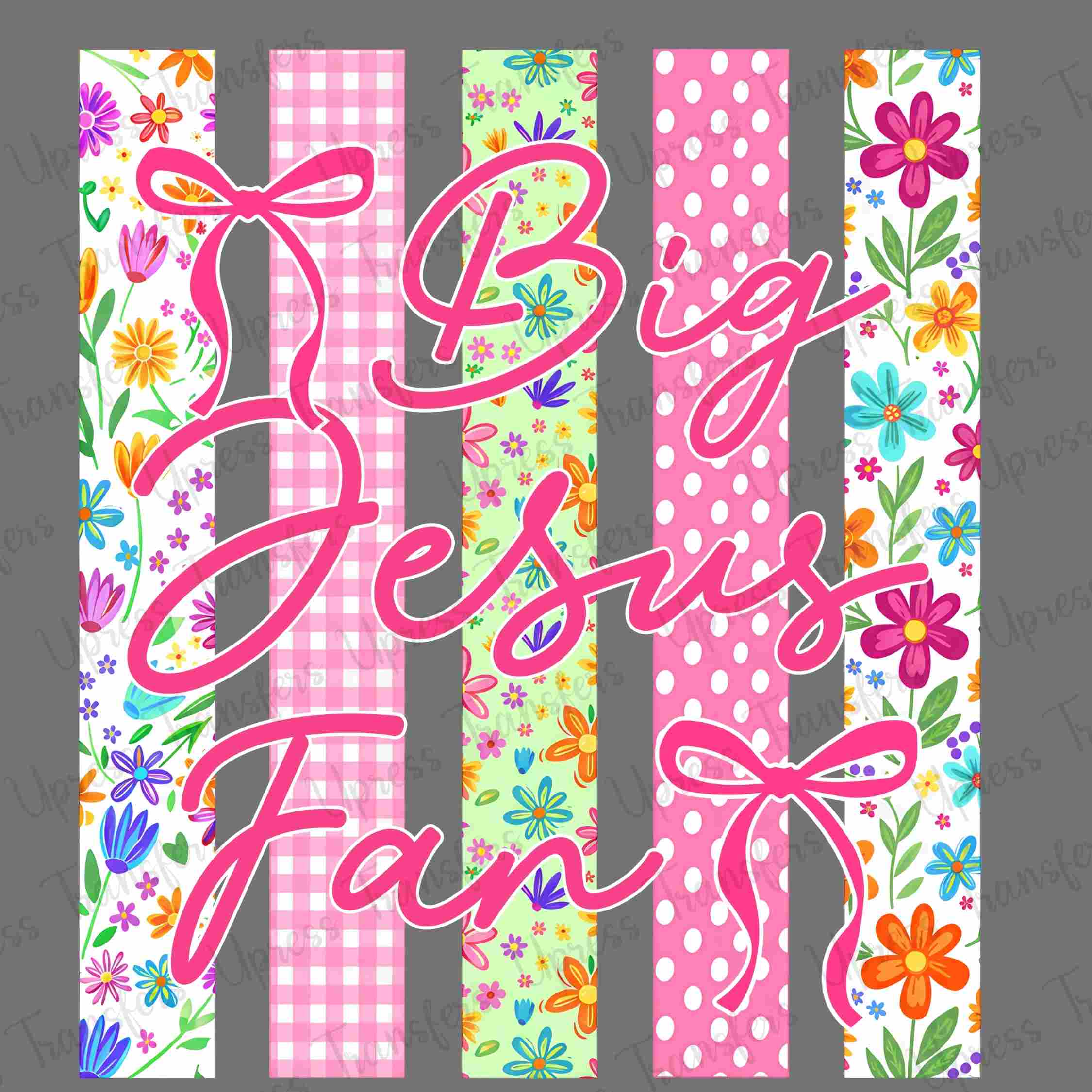 Big Jesus Fan Patterned Ribbon
