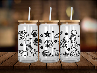 Black And White Beachy 16 Oz Wrap
