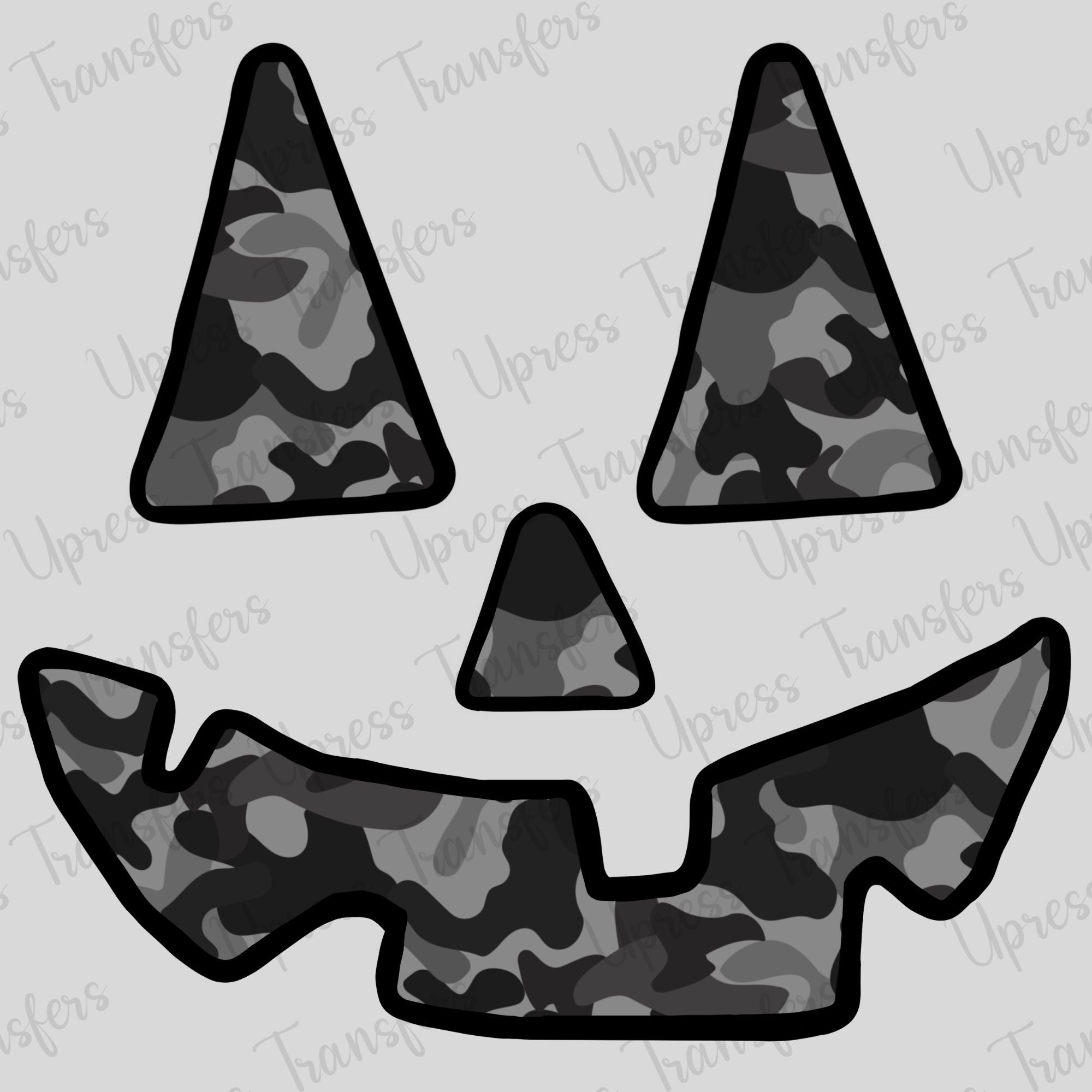 Black Camo Pumpkin Face