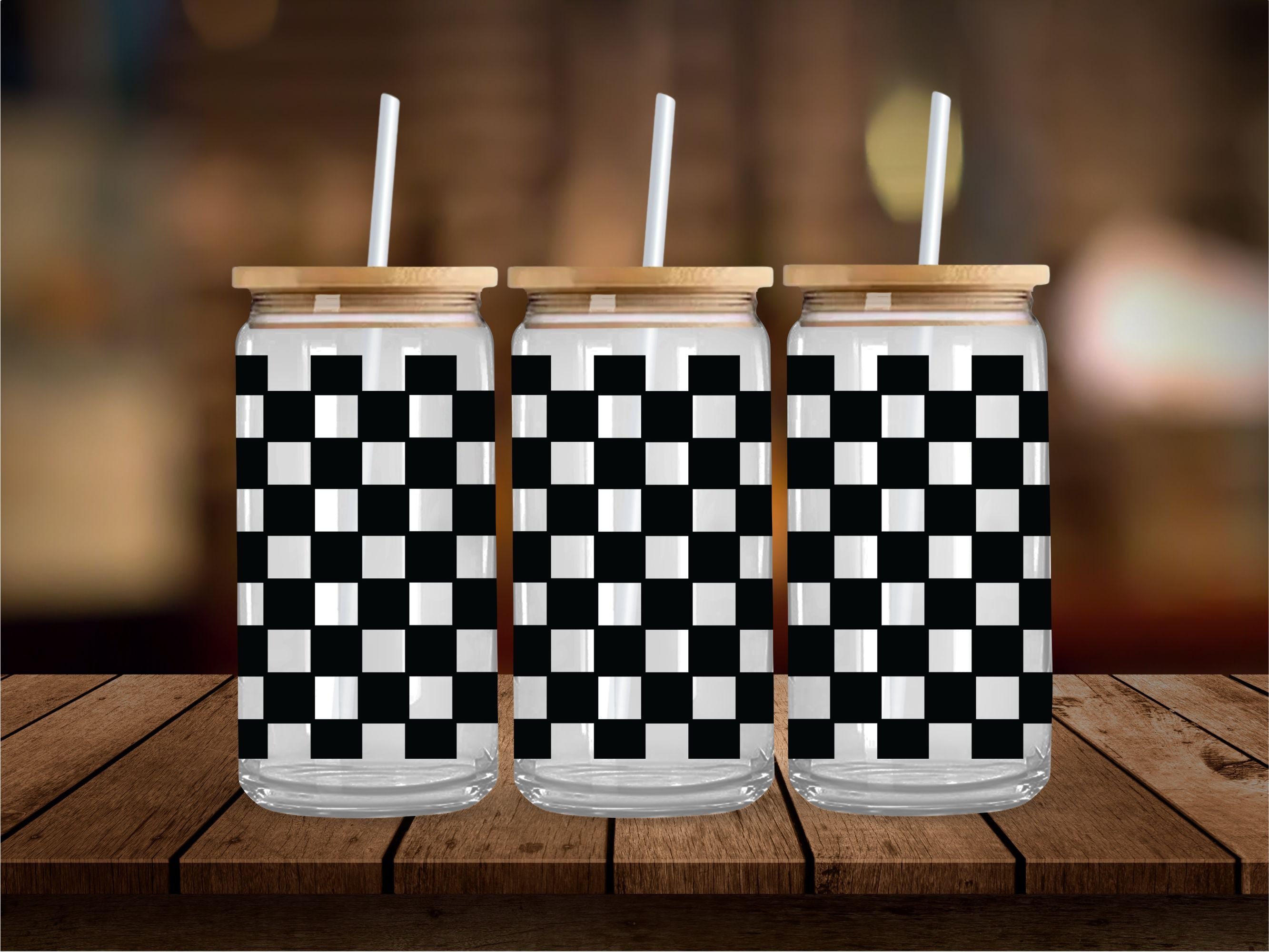 Black Checkered 16 Oz Wrap
