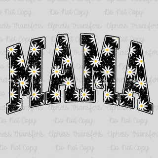 Black Distressed Daisy Mama