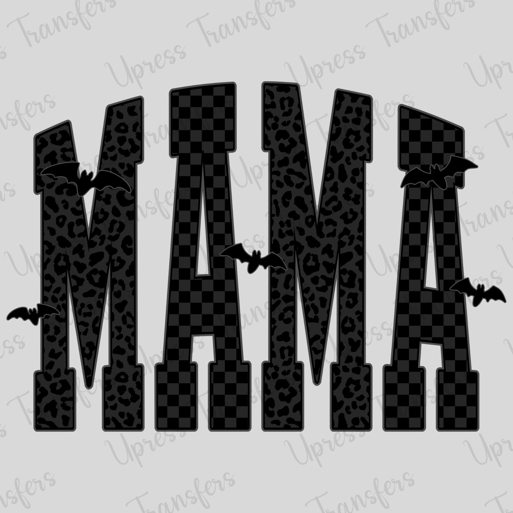Black Halloween Patterned Mama Bats