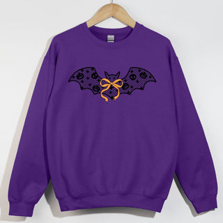 Black Lace Bat With Orange Bow