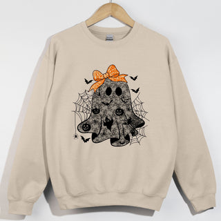 Black Lace Ghosts With Orange Bow