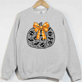Black Lace Pumpkin Orange Gingham Bow