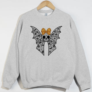 Black Lace Skull Bat Bow