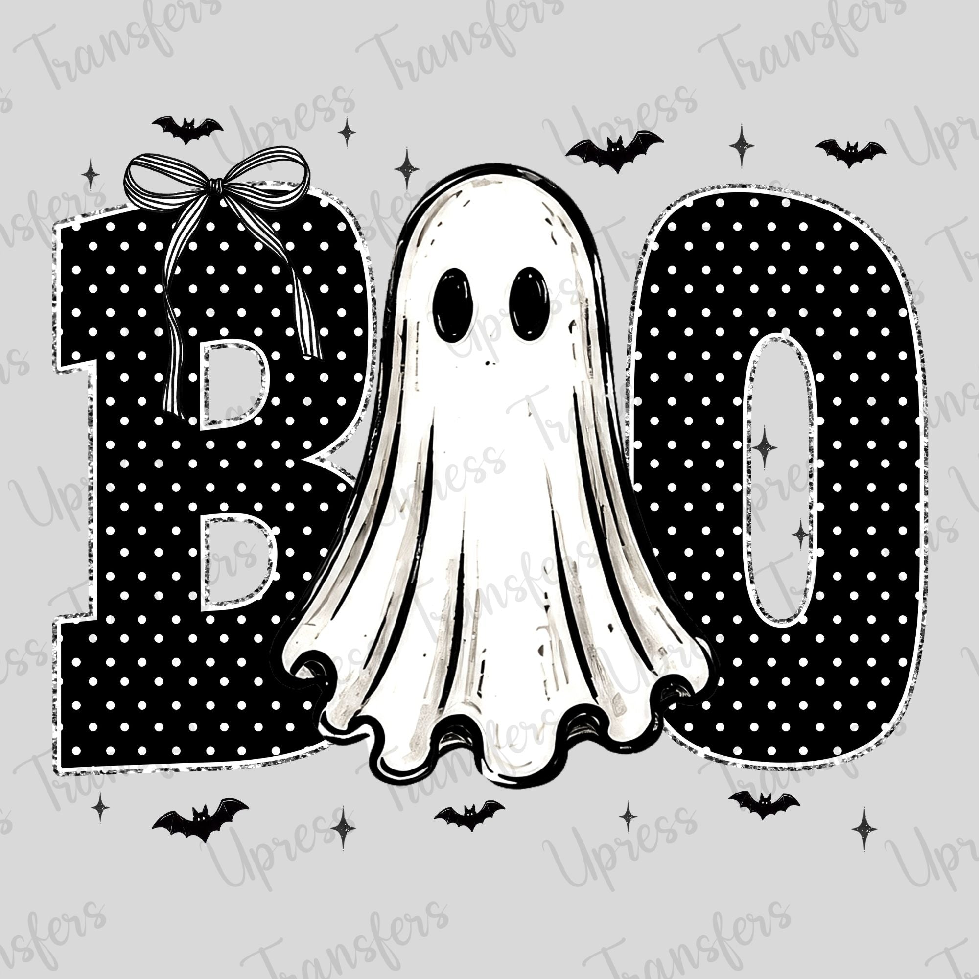 Black Polka Dotted Boo Ghost
