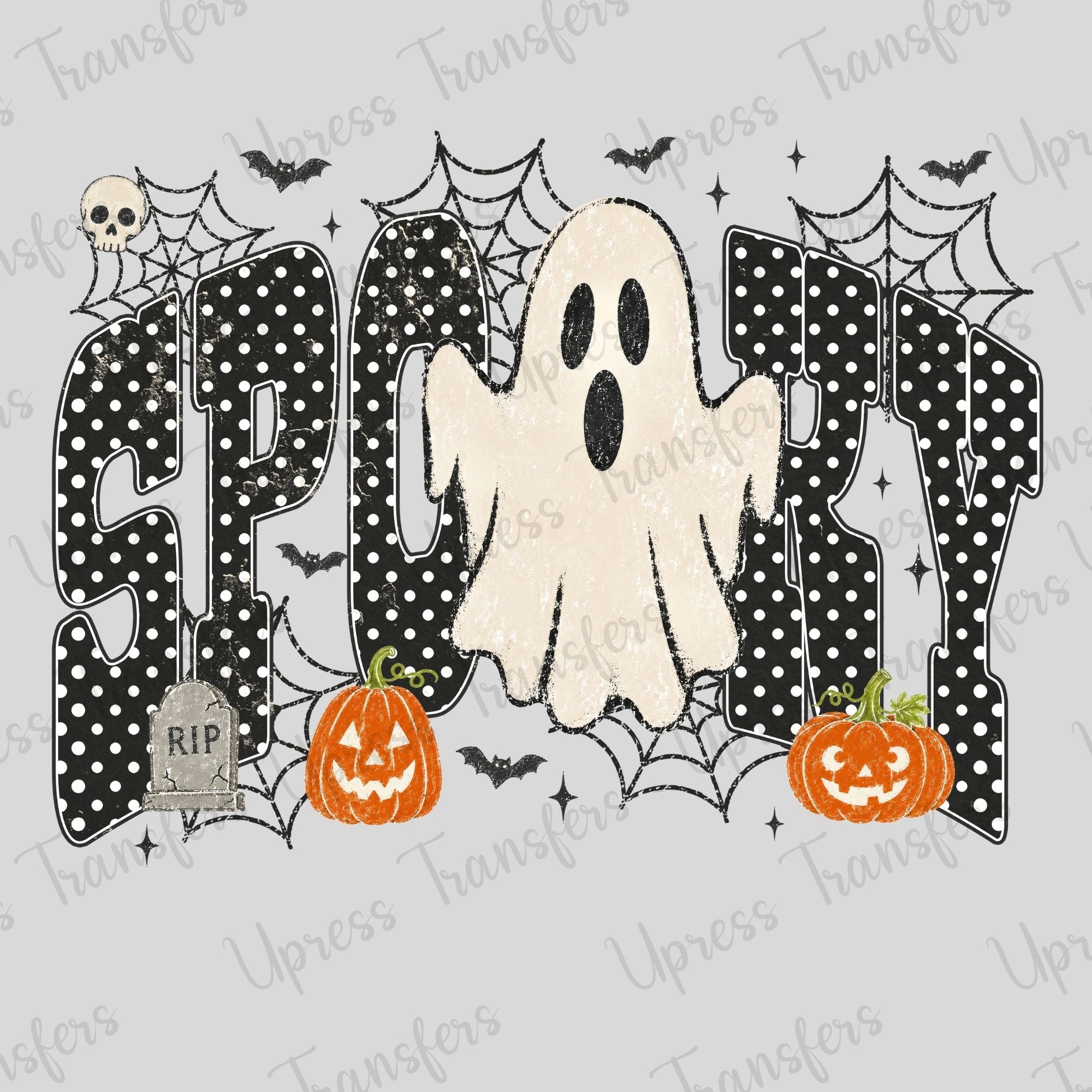 Black Polka Dotted Spooky Distressed