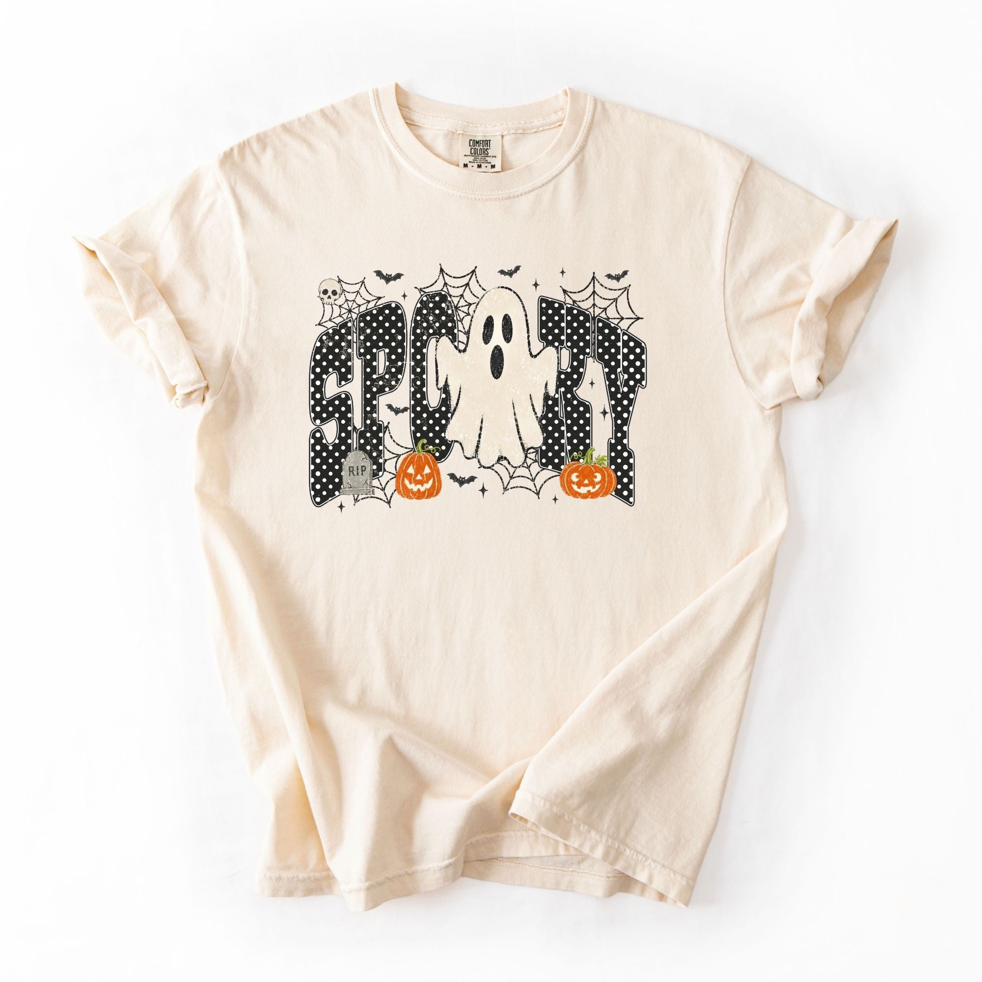 Black Polka Dotted Spooky Distressed