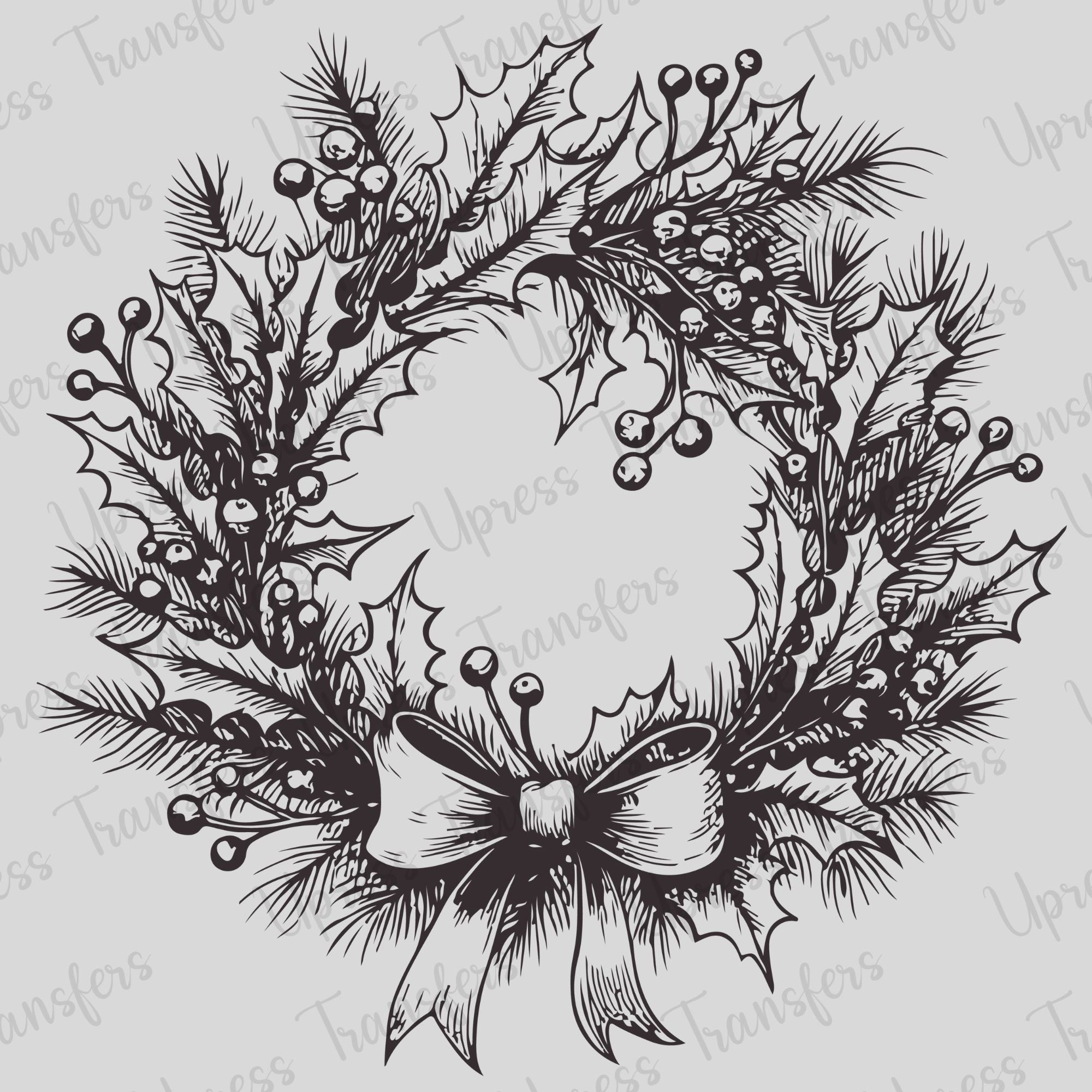 Black Sketched Wreath