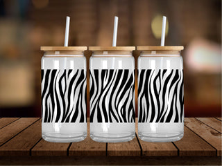 Black Zebra Print 16 Oz Wrap