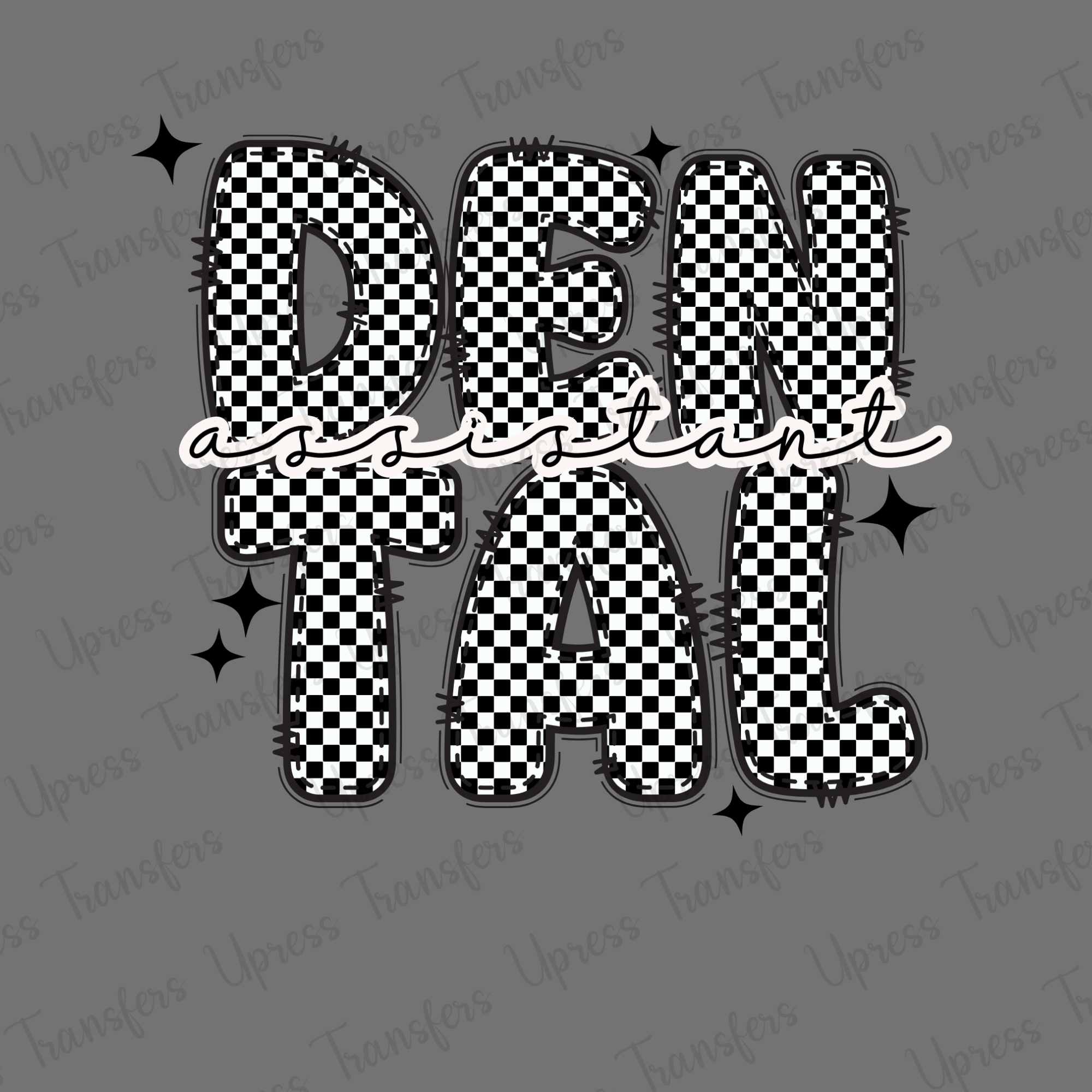 Black and White Checkered Plaid Dental