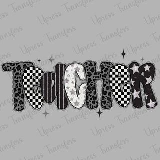 Black and White Patterned Teacher