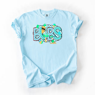 Blue Checkered Bubs In Sun