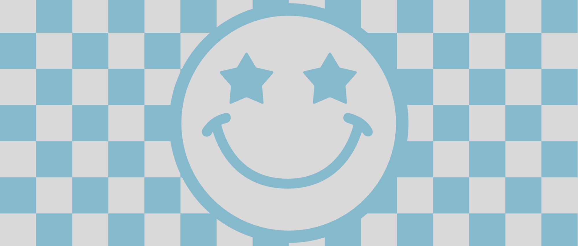 Blue Checkered Smiley16 oz UV Wrap