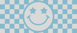 Blue Checkered Smiley16 oz UV Wrap